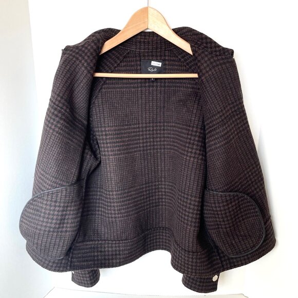 Rails Cheyenne Houndstooth Zip Jacket Brown Wool Blend Womens S - Picture 6 of 13